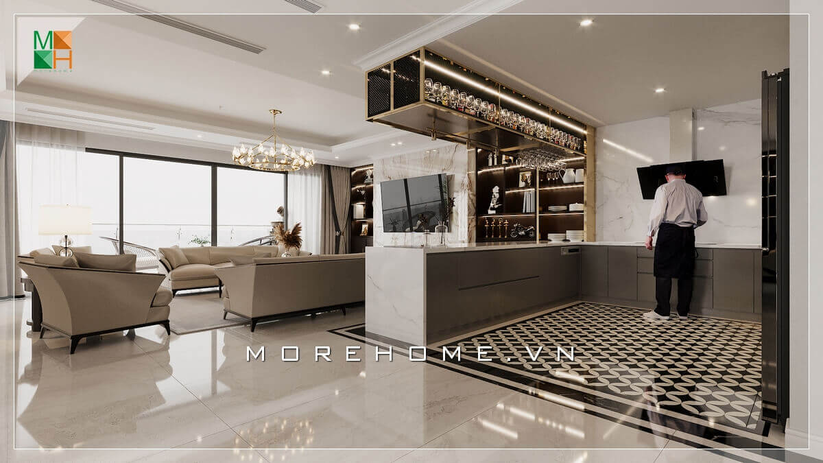 Bộ sofa phòng khách đẹp, sang trọng biến không gian phòng khách trở nên cao cấp hơn. Thiết kế phòng khách nhà phố