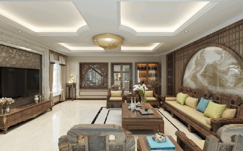 Sắp sếp nội thất phòng khách sang trọng đẳng cấp tại biệt thự Riverside Nguyễn Duy Trinh Quận 2, Tp. Hồ Chí Minh. Thiết kế phòng khách nhà phố