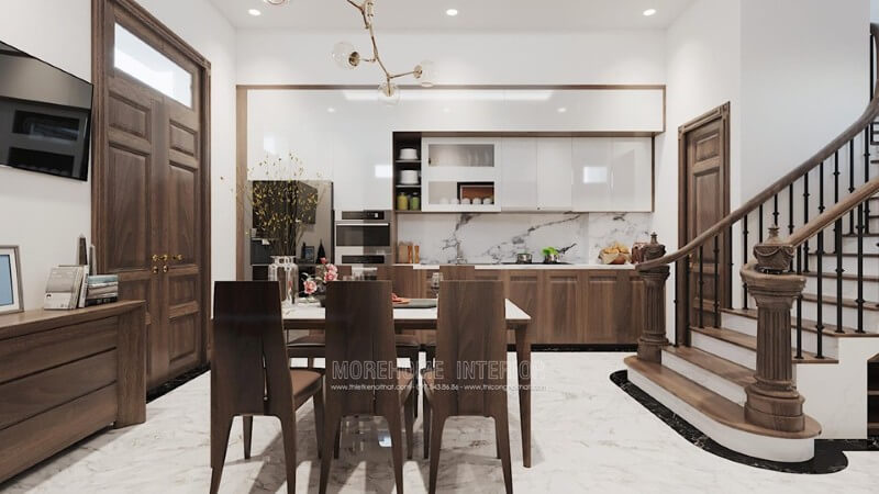 Sản phẩm tủ bếp gỗ đẹp hiện đại bằng gỗ tự nhiên và gỗ công nghiệp acrylic sang trọng Tủ bếp hiện đại