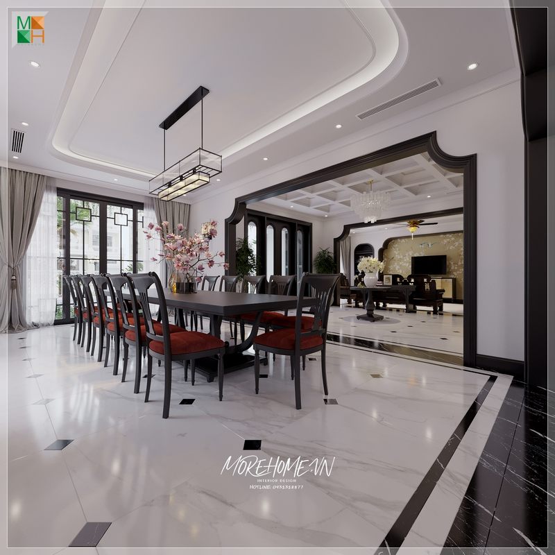 Gợi ý mẫu thiết kế phòng ăn mang phong cách Indochine đẹp mang xu hướng đón đầu của năm.