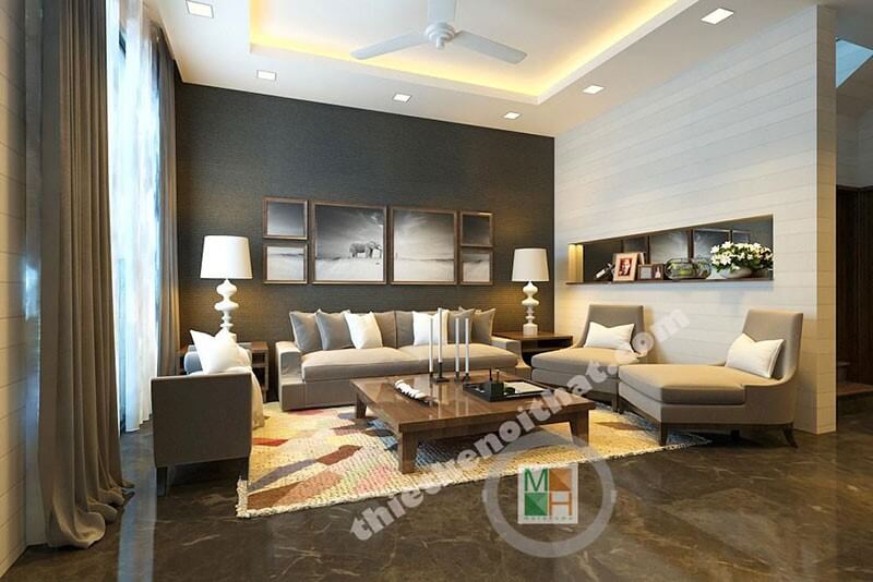 Thiết kế nội thất gỗ tự nhiên cho phòng khách hiện đại sang trọng