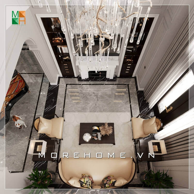 Gợi ý mẫu thiết kế không gian phòng khách tân cổ điển sang trọng cho biệt thự, nhà phố, chung cư, căn hộ penthouse.