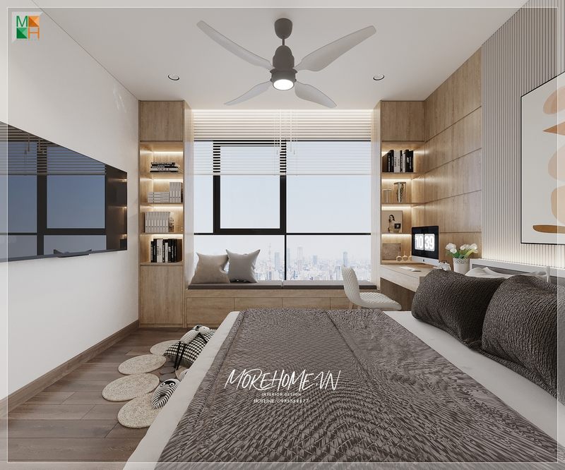 Chiếc giường ngủ êm ái góp phần mang tới không gian sống tiện nghi và ấm cúng cho mọi thành viên trong gia đình.