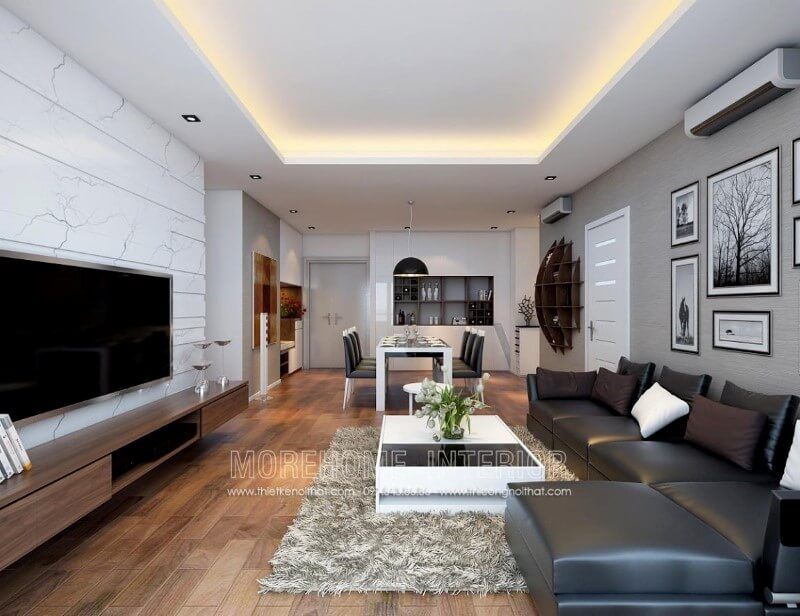 Mẫu bàn trà làm từ gỗ công nghiệp sơn trắng kết hợp kính màu đen tạo độ tương phản. Kích thước nhỏ gọn nhưng có ngăn chứa đồ phía dưới. Phù hợp với không gian nhỏ nhưng vẫn gọn gàng